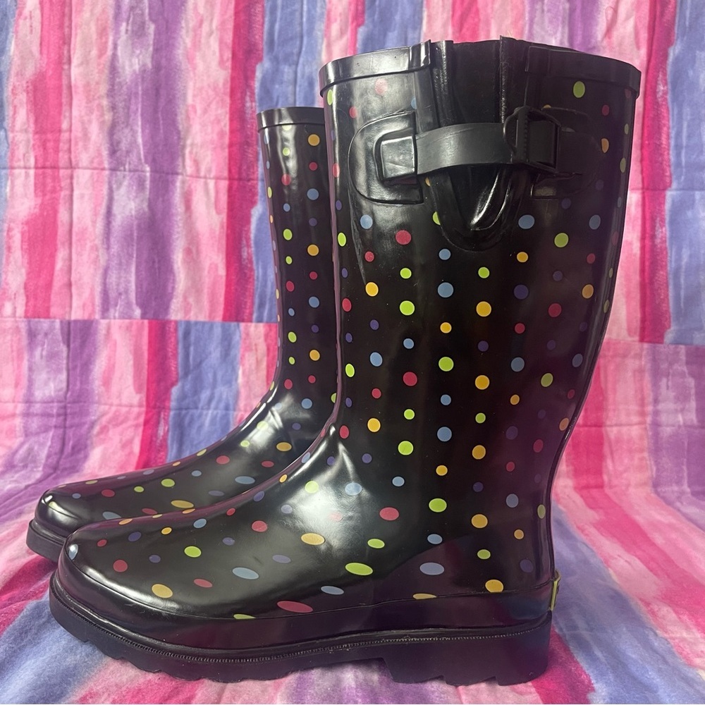 Western Chief Multicolor Polka Dot Rain Boots size 10